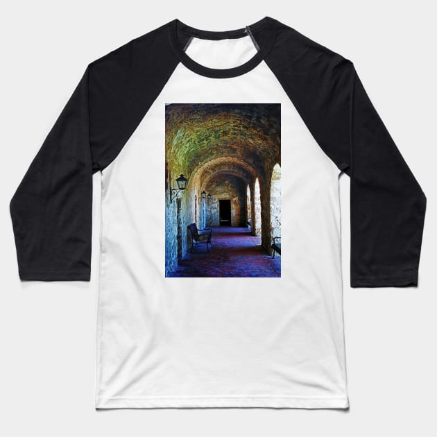 Mission Concepcion Cloister Baseball T-Shirt by briankphoto